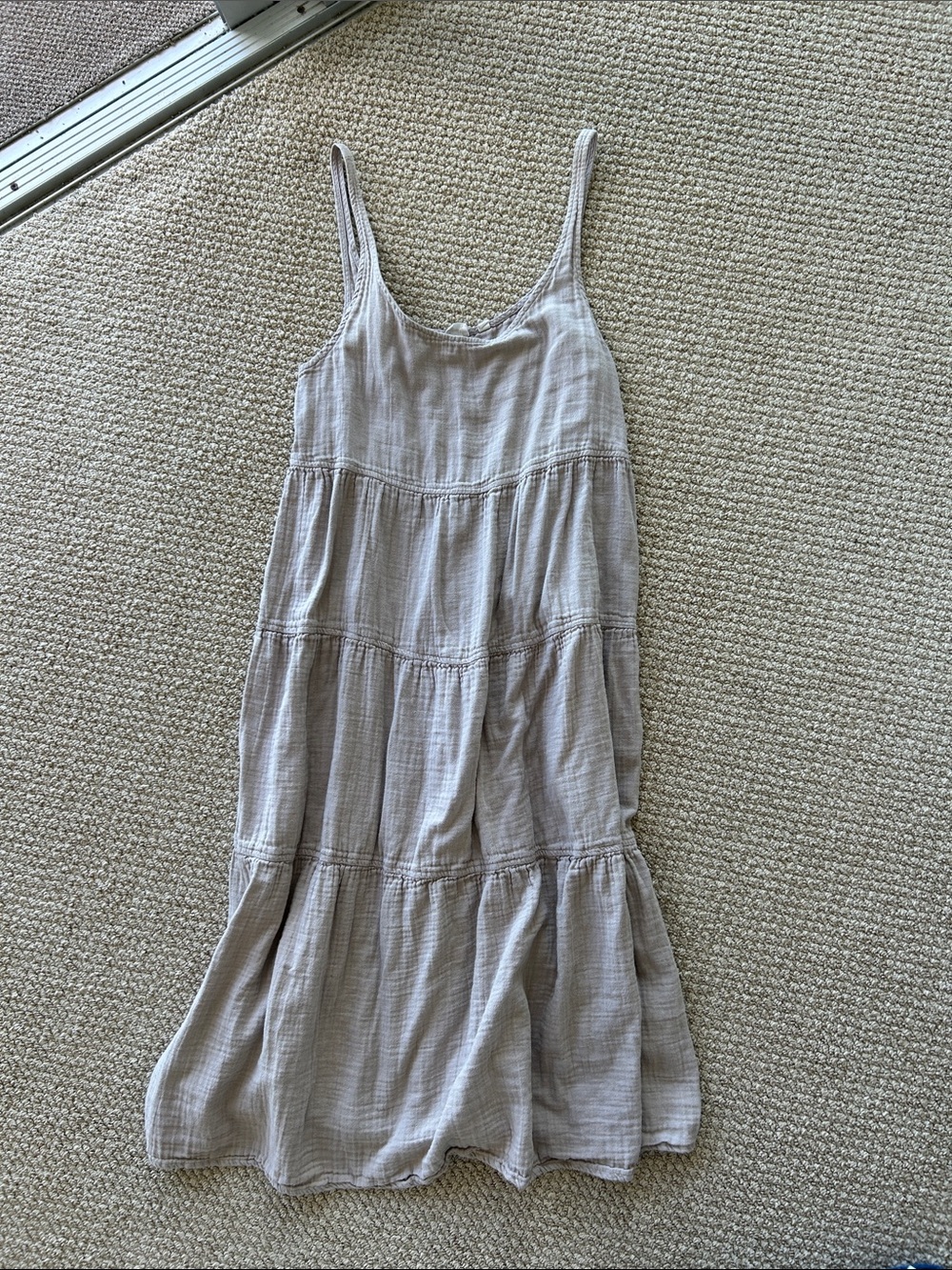 Light Taupe Tiered Cotton Sundress - Wilfred